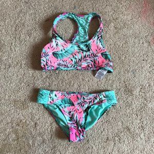 Wonder Nation Teal and Pink Bathing suit
